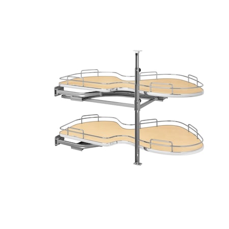 Rev-A-Shelf Steel, Natural, 39 in W, 24.44 in H, 21.75 in D, 21.75 in L, Light Brown 5372-21-MP-L